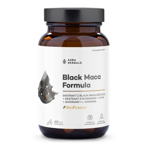 Aura Herbals Black Maca Formula, 60 kapsułek