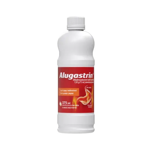 Alugastrin 1,02 g/15 ml, zawiesina doustna, smak miętowy, 375 ml