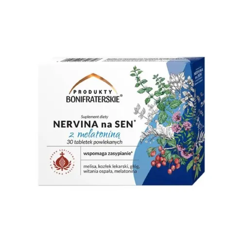Produkty Bonifraterskie, Nervina Na sen z melatoniną, 30 tabletek