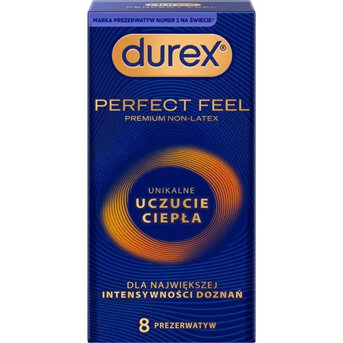 Durex Perfect Feel - prezerwatywy Premium Non-Latex, 8 sztuk