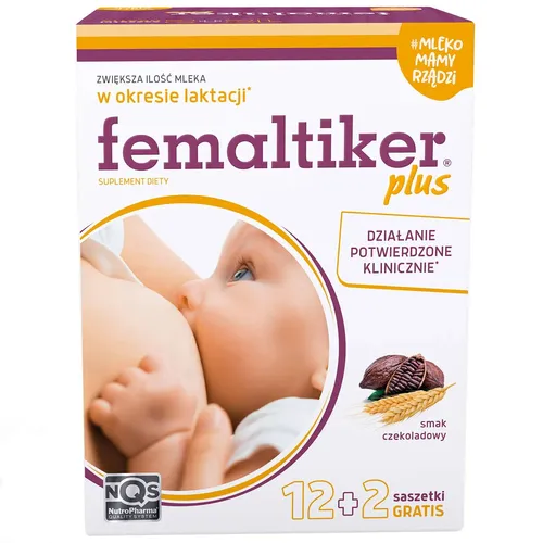 Femaltiker Plus, smak czekoladowy, 14 saszetek
