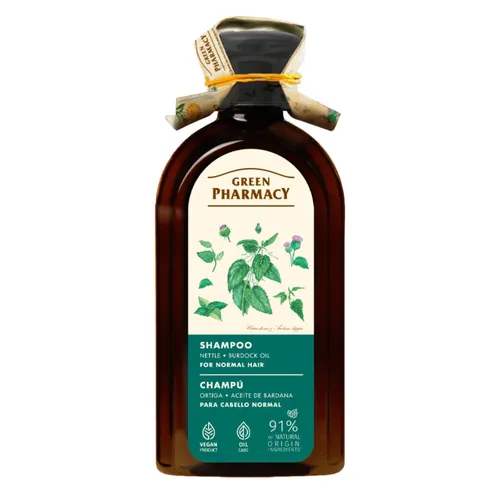 Green Pharmacy - szampon do włosów normalnych, Pokrzywa i olej łopianowy, 350 ml
