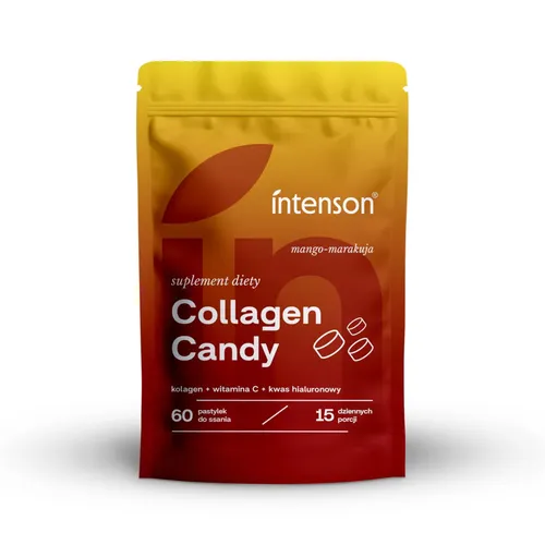 Intenson Collagen Candy o smaku mango-marakuja, 60 tabletek do ssania