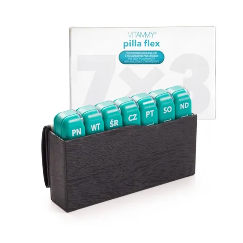 Vitammy Pilla Flex 7x3 - kasetka tygodniowa na leki z regulowanymi przegrodami, 1 sztuka