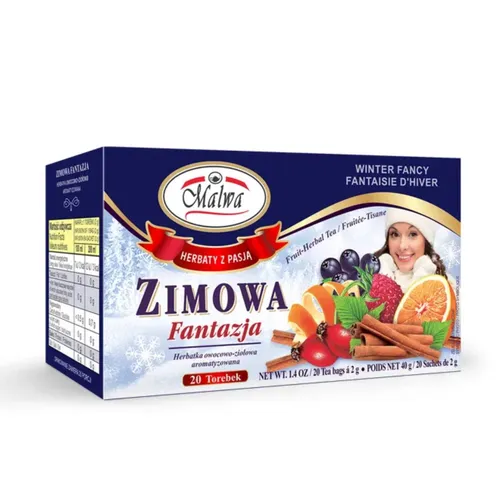 Malwa - herbatka owocowo-ziołowa, Zimowa Fantazja, 20 saszetek