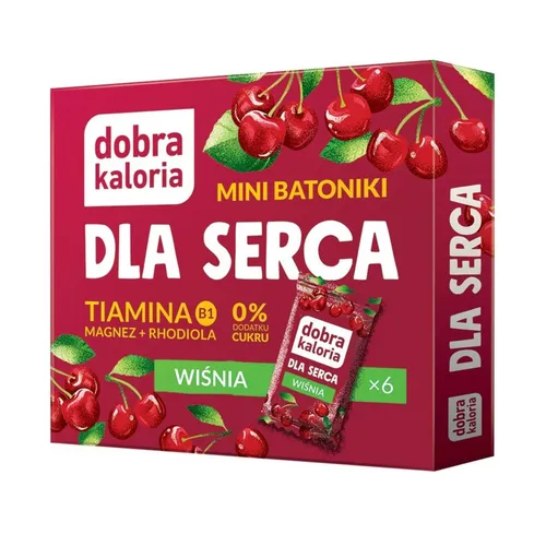Dobra Kaloria - Mini batoniki Dla Serca o smaku wiśniowym, 102 g (6x17g)
