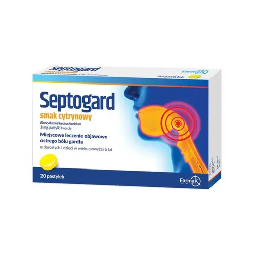 Septogard 3 mg, smak cytrynowy, 20 pastylek twardych