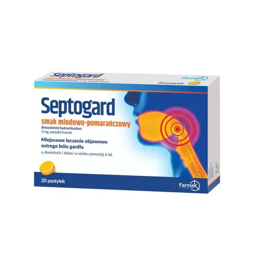 Septogard 3 mg, smak miodowo-pomarańczowy, 20 pastylek twardych