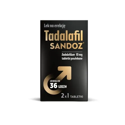 Tadalafil Sandoz 10 mg, 2 tabletki