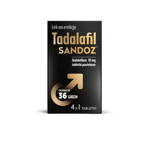 Tadalafil Sandoz 10 mg, 4 tabletki