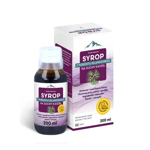 Zdrowe Korzyści Syrop z porostu islandzkiego na suchy kaszel, 200 ml
