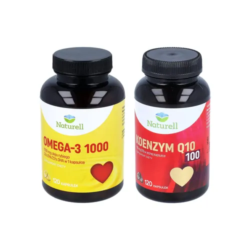 ZESTAW: Naturell - Koenzym Q10 100 mg, 120 kapsułek + Naturell Omega-3 1000, 120 kapsułek