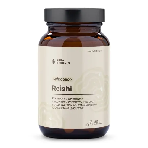 Aura Herbals Reishi 30:1 30% Beta-Glutan, 60 kapsułek