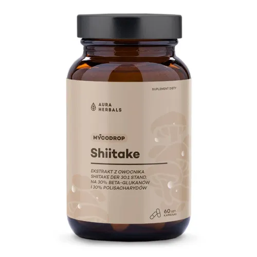Aura Herbals Shiitake 30:1 30% Beta-Glutan, 60 kapsułek