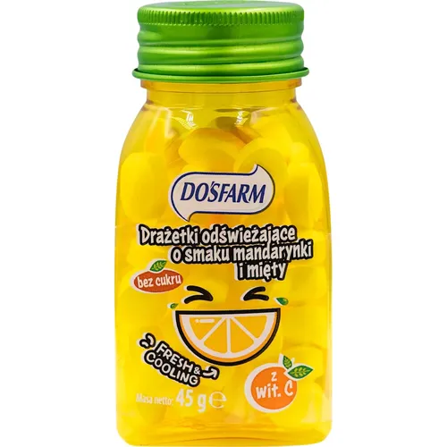 Dosfarm - drażetki odświeżające, mięta i mandarynka, 45 g