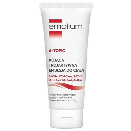 Emolium A-Topic - trójaktywna emulsja do ciała do skóry atopowej, suchej i uporczywie swędzącej, od 1 miesiąca, 200 ml