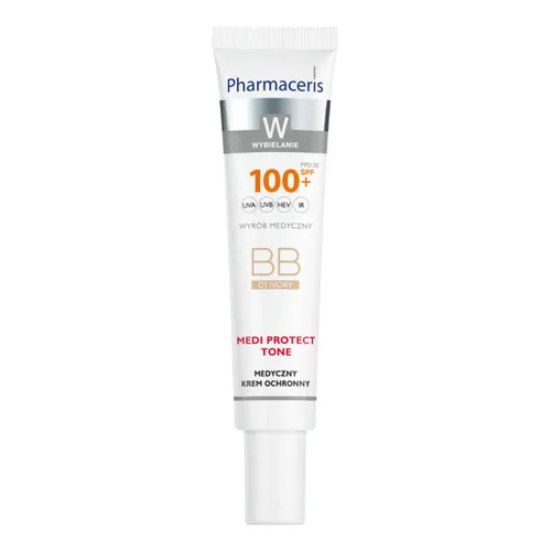 Pharmaceris W Medi Protect Tone - krem ochronny BB, SPF 100+, 01 Ivory, 40 ml