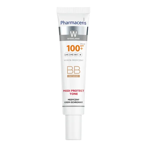 Pharmaceris W Medi Protect Tone - krem ochronny BB, SPF 100+, 02 Sand, 40 ml