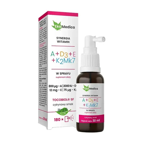 EkaMedica Synergia Witamin A + D3 + E + K2MK7, 30 ml