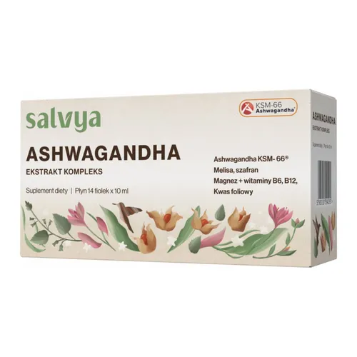 Ginseng Ashwagandha ekstrakt kompleks, 14 fiolek x 10 ml
