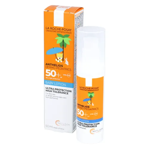 La Roche - Anthelios, Dermo-Pediatrics, ochronne mleczko do twarzy i ciała od 6. miesiąca, SPF50+, 50 ml (Data ważności: 31.08.2026)