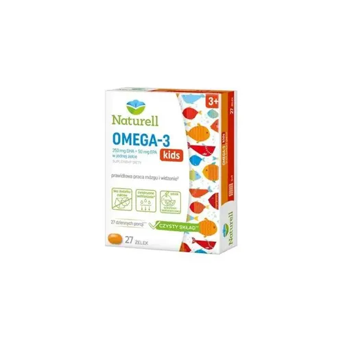 Naturell Omega 3 Kids, 27 sztuk (Data ważności: 31.08.2026)