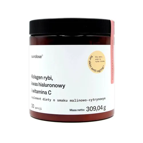 SUNDOSE Kolagen o smaku malina-cytryna, 309 g