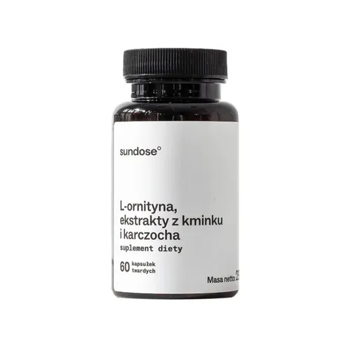 SUNDOSE L-ornityna, ekstrakty z kminku i karczocha, 60 kapsułek