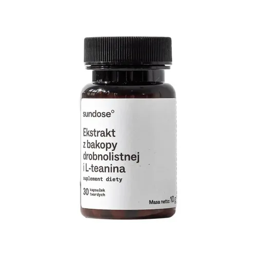 SUNDOSE Ekstrakt z bakopy drobnolistnej i L-teanina, 30 kapsułek