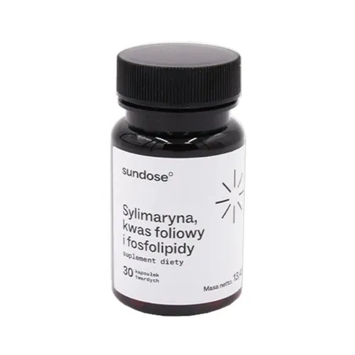 SUNDOSE Sylimaryna, kwas foliowy i fosfolipidy, 30 kapsułek