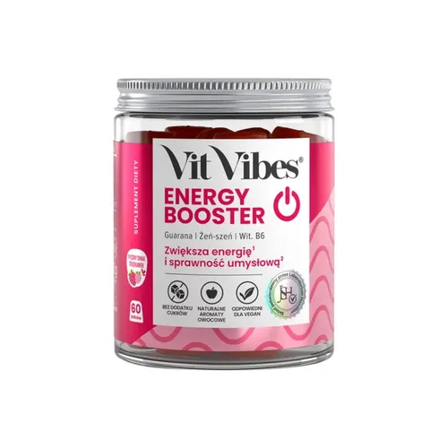 Vit Vibes Energy Booster, smak truskawkowy, 60 żelek