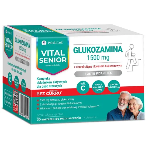 Vital Senior Glukozamina 1500 mg, smak wiśnia-jabłko, 30 saszetek