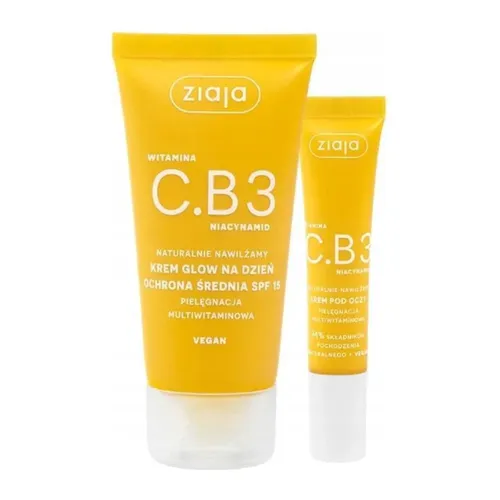 ziaja Witamina C.3B Niacynamid - krem glow na dzień SPF15 + krem pod oczy, 1 komplet