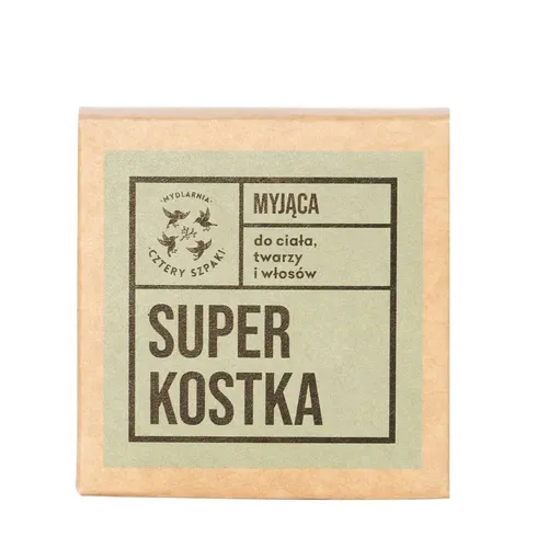 Cztery Szpaki - Superkostka do mycia ciała, twarzy i włosów, 75 g (Data ważności: 09.09.2026)