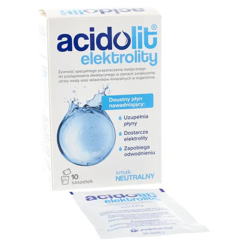 Acidolit - w stanach odwodnienia, bezsmakowy dla niemowląt, 10 saszetek (Data ważności: 30.09.2026)