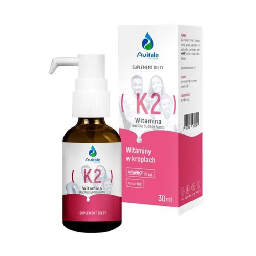 Avitale - Witamina K2, naturalna witamina K 20 mcg, 30 ml (Data ważności: 31.10.2026)