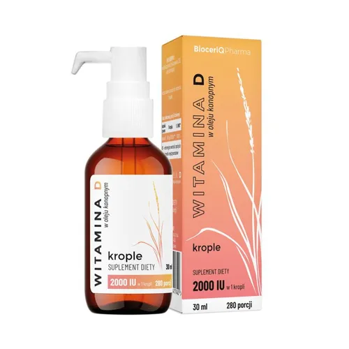 BioceriQ, witamina D w oleju konopnym, 30 ml (Data ważności: 31.10.2026)