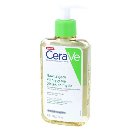 CeraVe - nawilżający pieniący się olejek z ceramidami do mycia, 236 ml (Data ważności: 31.10.2026)