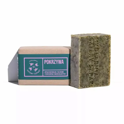 Cztery Szpaki - naturalne mydło w kostce, Pokrzywowe, 110 g (Data ważności: 30.09.2026)