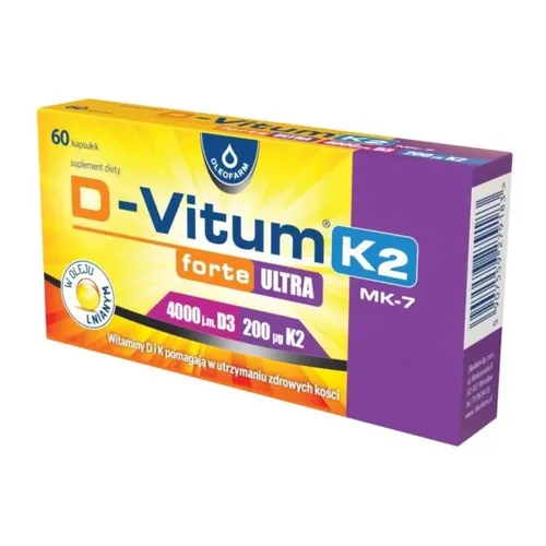 D-Vitum Forte Ultra 4000 j.m. K2 MK7 200 µg, 60 kapsułek