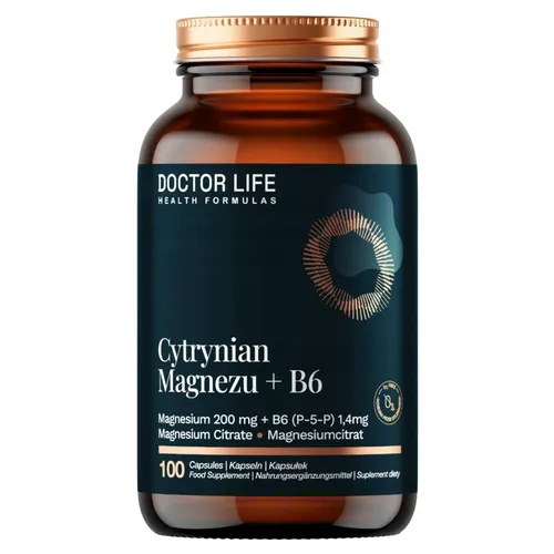 Doctor Life Cytrynian Magnezu + B6, 100 kapsułek