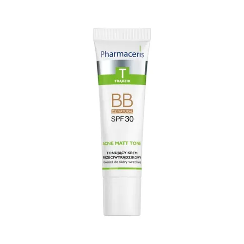 Pharmaceris T Acne Matt Tone BB - tonujący krem przeciwtrądzikowy, 02 natural, SPF 30, 30 ml