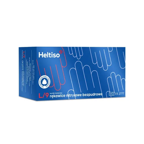 Heltiso - rękawice nitrylowe bezpudrowe, rozmiar L, 100 sztuk