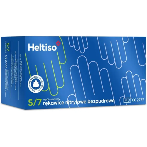 Heltiso - rękawice nitrylowe bezpudrowe, rozmiar S, 100 sztuk