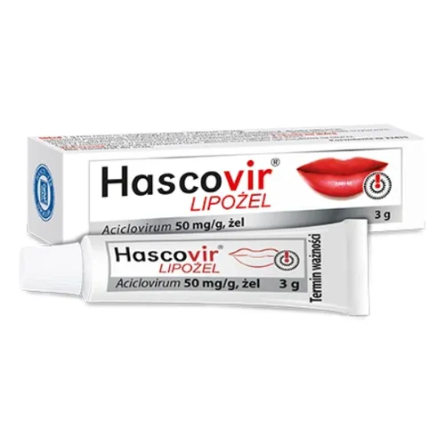 Hascovir Lipożel 50 mg/g, żel, 3 g (Data ważności: 30.09.2026)