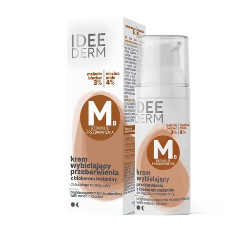 IDEE DERM - krem wybielający przebarwienia z blokerem melaniny do skóry z przebarwieniami, 50 ml