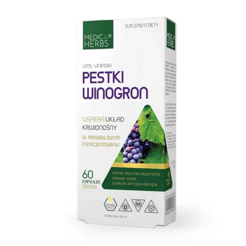 Medica Herbs Pestki winogron 500 mg, 60 kapsułek
