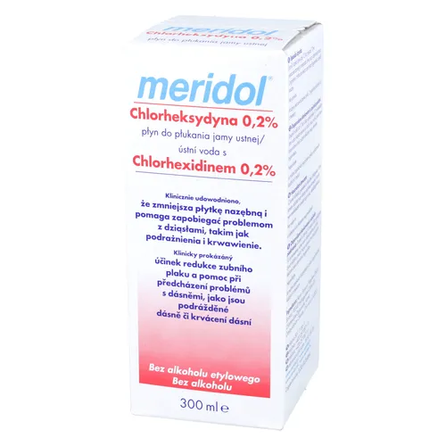 Meridol - chlorheksydyna 0,2%, płyn do płukania jamy ustnej, 300 ml (Data ważności: 23.09.2026)