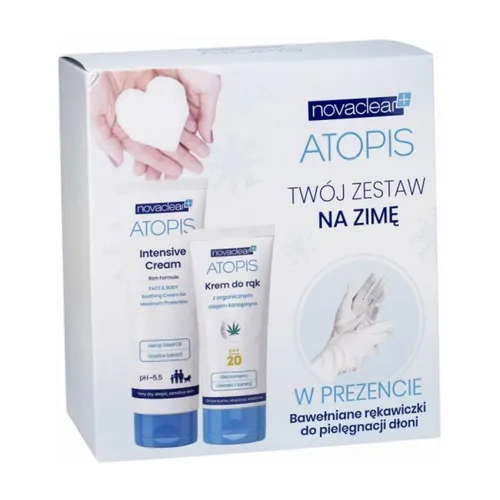 Novaclear ATOPIS - krem natłuszczający do twarzy i ciała, 100 ml + regenerujący krem do rąk, 60 ml, 1 zestaw (Data ważności: 31.10.2026)
