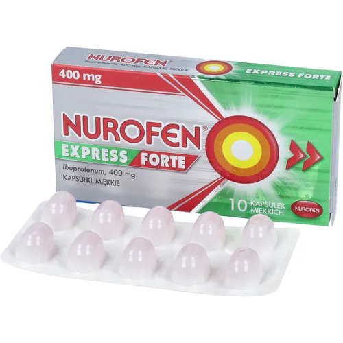 Nurofen Express Forte 400 mg, 10 kapsułek miękkich (Data ważności: 31.10.2026)